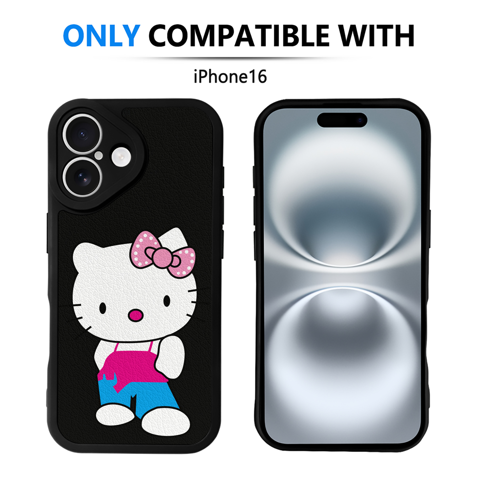 （画像用） Hello Kitty ハローキティ 【iPhone 16シリーズ対応】シリコンスマホケース（レザー調） 材質：シリコン